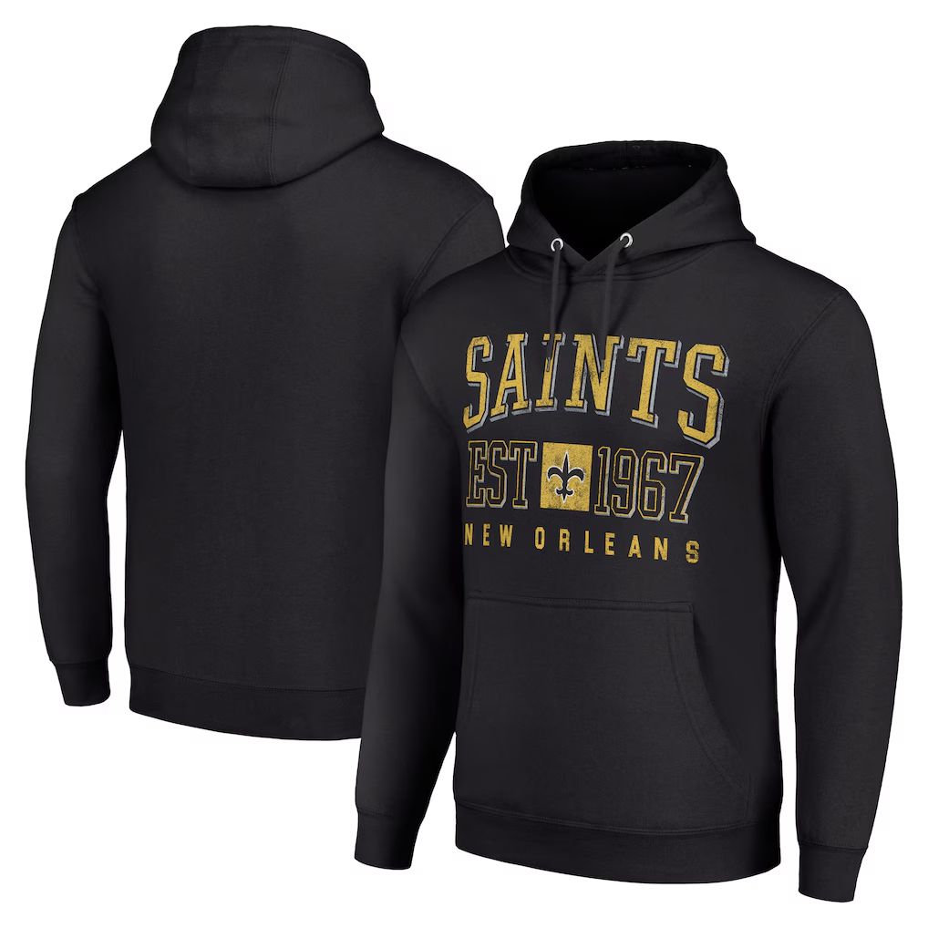 Men 2026 NFL New Orleans Saints black Hoodie hooded style 03